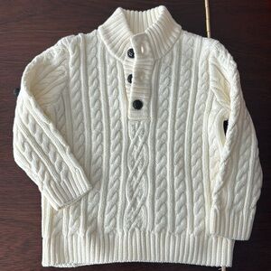 NWT Janie and Jack Cream Fisherman Sweater 18-24M